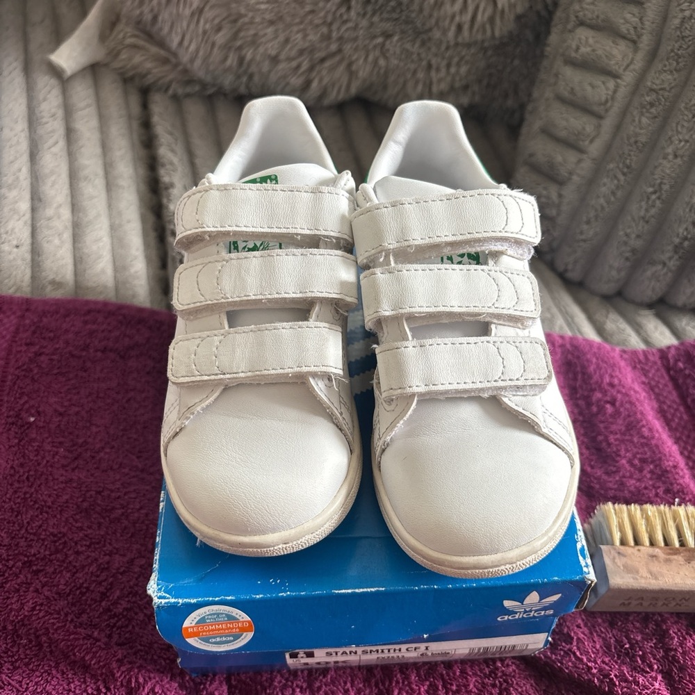 Adidas Kids Stan Smiths Velcro Sneakers